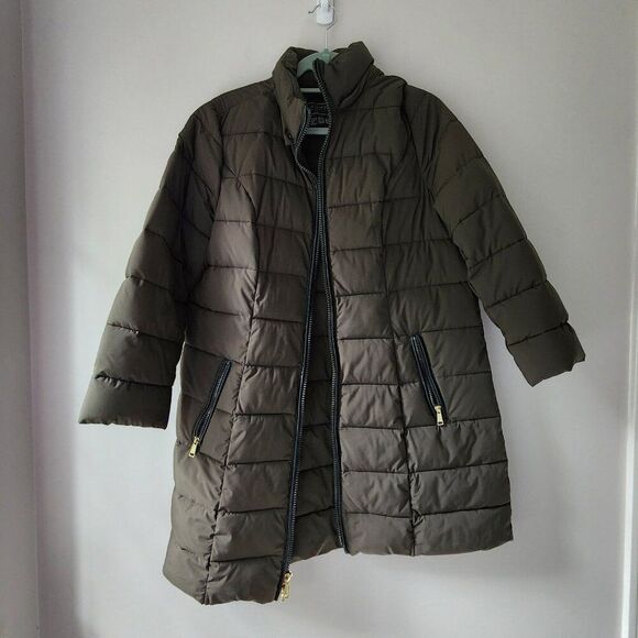 Laundry By Shelli Segal Olive Puffer Jacket - Picture 1 of 6